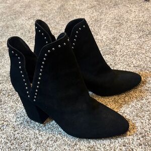 Steve Madden Black Ankle Booties with Silver Studs